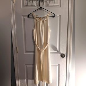 Madewell 100% Silk sleeveless midi dress with waist tie